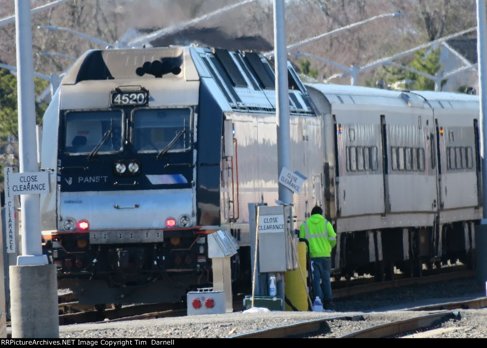 NJT 4520 lays over in the yard.